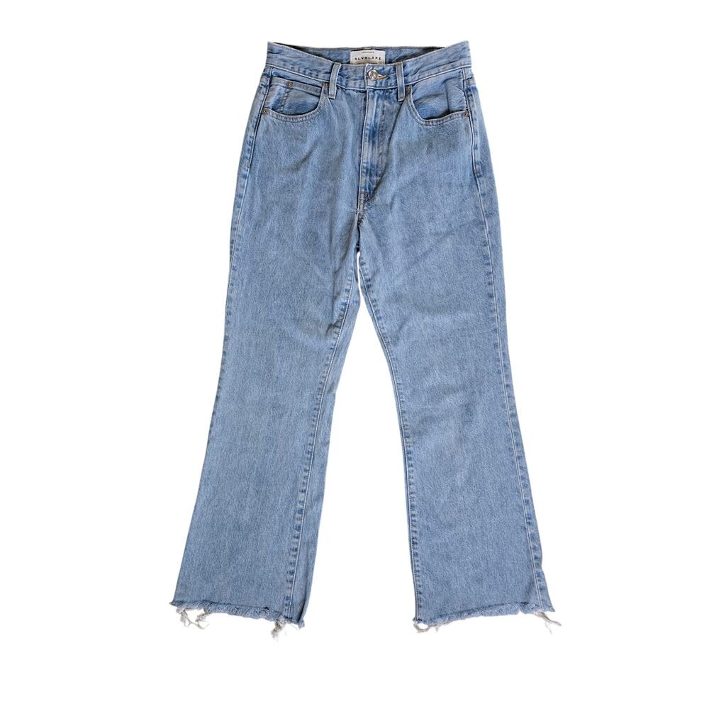 SLVRLAKE Frankie Jeans in Skyline Light Wash Denim Raw Hem Size 26